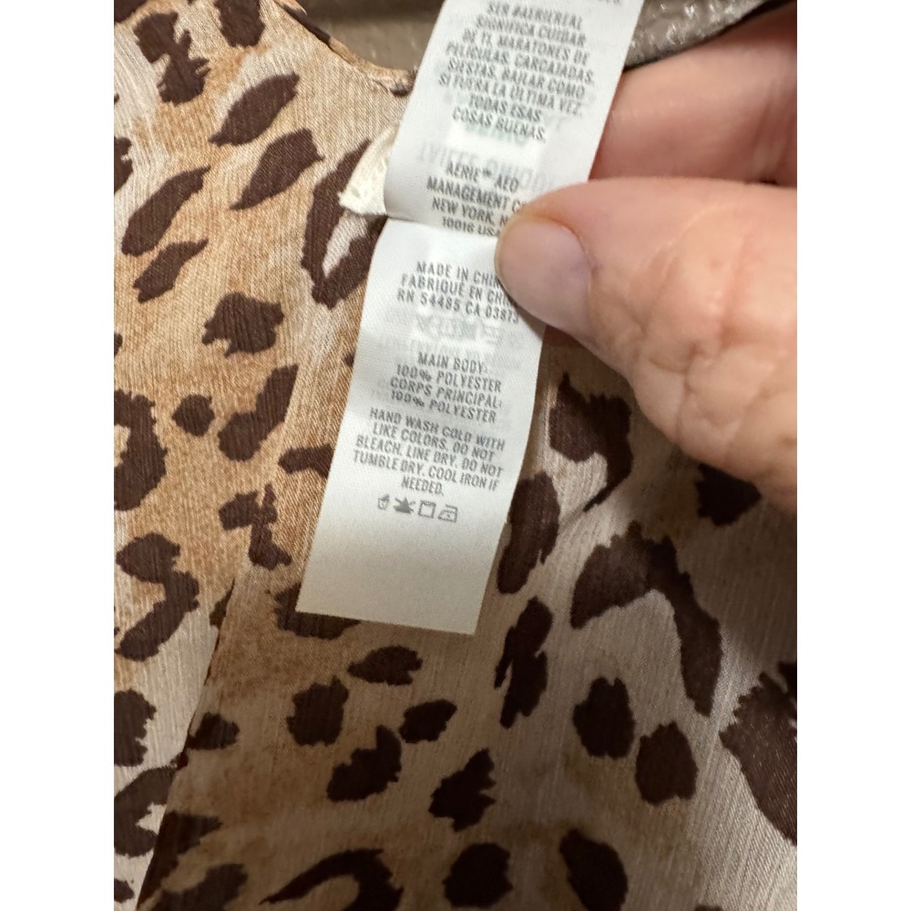 Aerie Leopard Print Kimono Women One Size Brown Excellent Animal Wrap Coverup - Picture 5 of 6